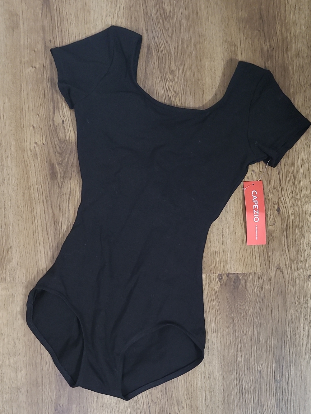 Capezio Black Short-Sleeve Dance Bodysuit